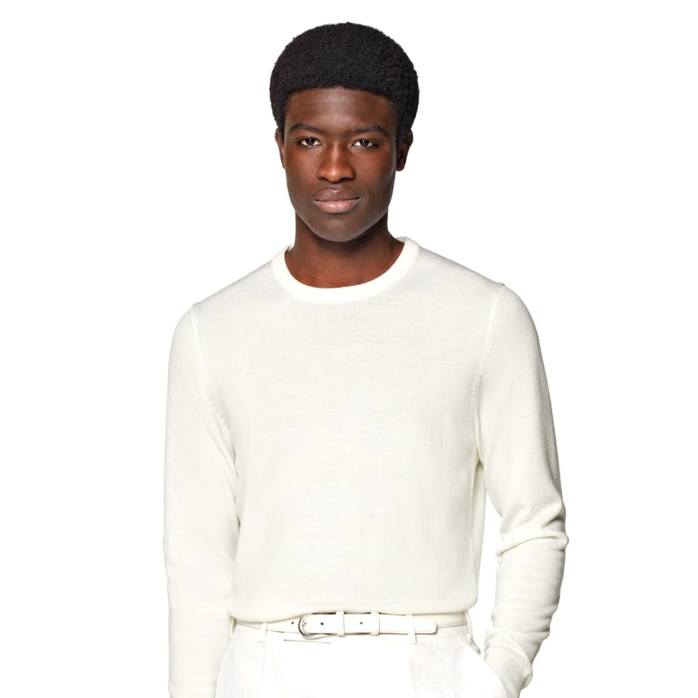 Suitsupply Cream Crewneck Sweater